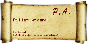 Piller Armand névjegykártya